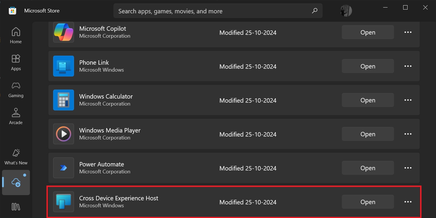Cross Device Experience Host in Microsoft Store