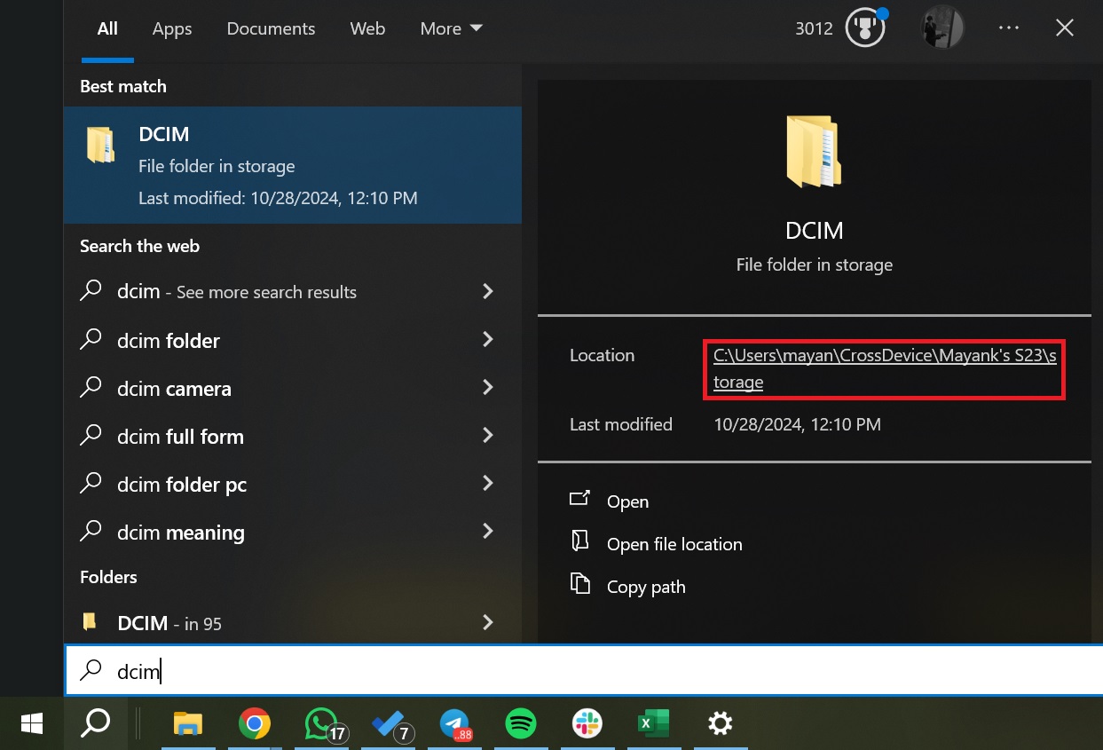 Phone Storage in File Explorer