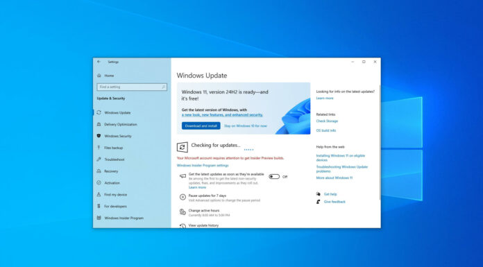 Windows 11 24H2 on Windows 10 update